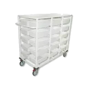 Double Sided 30 Basket Storage Trolley commercial laundry trolley