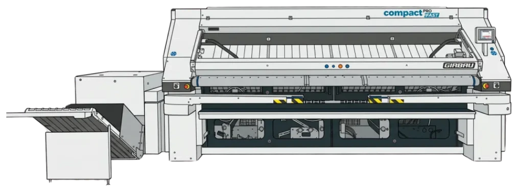 Girbau Compact PRO ironing system with feeder and folder