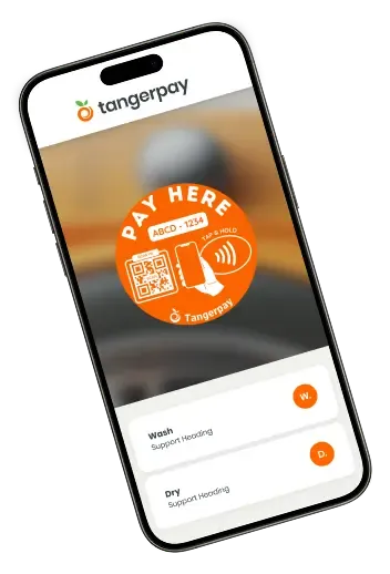 Tangerpay mobile app pay-here screen