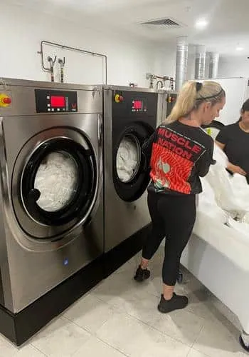 Palm lake Aged care laundry install person loading, Brand New Installation at Aged Care Site